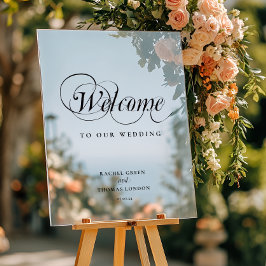 Acrílica Señal del Boda de caligrafía de bienvenida elegant