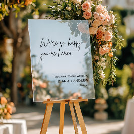 Acrílica Señal del Boda de caligrafía de bienvenida elegant