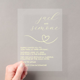 Acrílicas Boda Moderna Invitaciones de Moda Amarillo Man