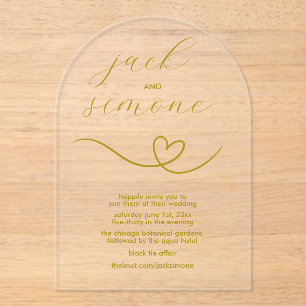 Acrílicas Boda moderno   Invitaciones de Arch   amarillo osc
