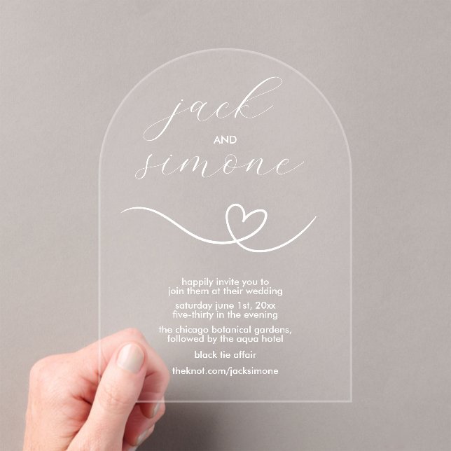 Acrílicas Boda moderno | Invitaciones de Arch | Blanco mínim (Insitu (portátil))