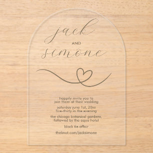Acrílicas Boda moderno   Invitaciones de Arch   Neutral oscu