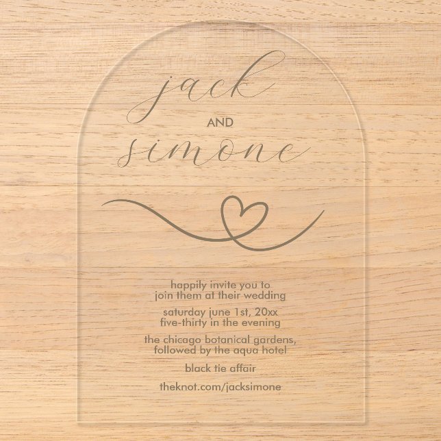 Acrílicas Boda moderno | Invitaciones de Arch | Neutral oscu (Anverso)