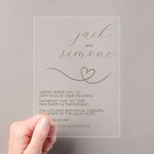 Acrílicas Boda moderno   Invitaciones de moda   Neutral oscu