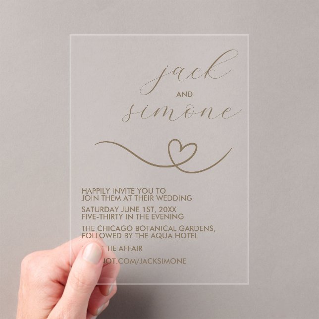 Acrílicas Boda moderno | Invitaciones de moda | Neutral oscu (Insitu (portátil))