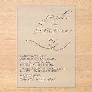 Acrílicas Boda moderno Invitaciones de moda Plata oscura