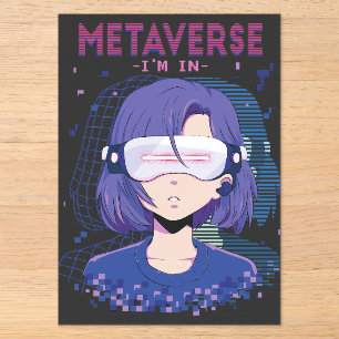 Acrílicas Chica anime gafas de realidad virtual Invitaciones