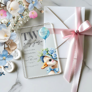 Acrílicas Dos invitaciones de cumpleaños de un chico groso y