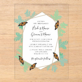 Acrílicas Elegantes invitaciones a la boda de mariposas mona