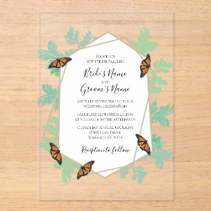 Acrílicas Elegantes invitaciones a la boda de mariposas mona