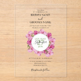 Acrílicas Elegantes invitaciones de matrimonio para peones r