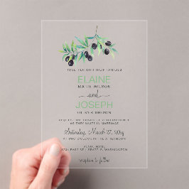 Acrílicas Invitaciones a bodas botánicas de Olive Branch