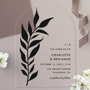 Acrílicas Invitaciones de Acrílico de Boda Modernas con Arco