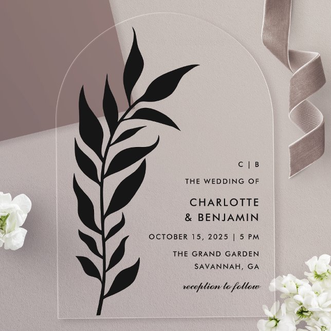 Acrílicas Invitaciones de Acrílico de Boda Modernas con Arco (Subido por el creador)