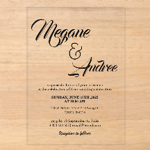 Invitaciones de Acrílico para Bodas Modernas
