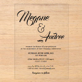 Acrílicas Invitaciones de Acrílico para Bodas Modernas
