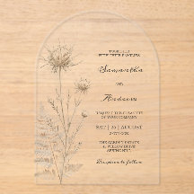 Invitaciones de Boda de Acrílico Arco de Marfil Bo