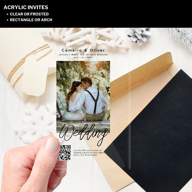 Acrílicas Invitaciones de boda de acrílico con código QR de  (Subido por el creador)