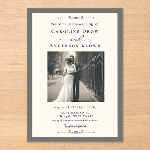 Acrílicas Invitaciones de boda de acrílico con foto personal