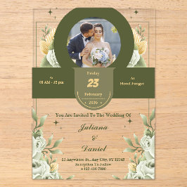 Acrílicas Invitaciones de boda de acrílico con foto personal