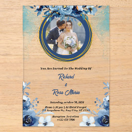 Acrílicas Invitaciones de boda de acrílico con foto personal