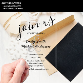 Acrílicas Invitaciones de boda de acrílico con iniciales en