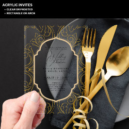 Acrílicas Invitaciones de boda de acrílico con iniciales en