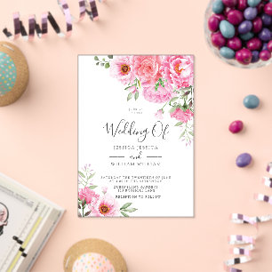 Acrílicas Invitaciones de boda de rosa de diseñador moderno 