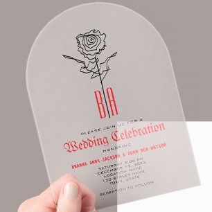 Acrílicas Invitaciones de boda góticas de acrílico
