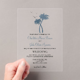 Acrílicas Invitaciones de casamiento de palmeras tropicales 