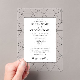 Acrílicas Invitaciones de matrimonio de patrones geométricos