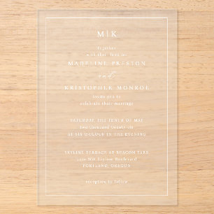 Acrílicas Invitaciones Formales Negras Elegantes