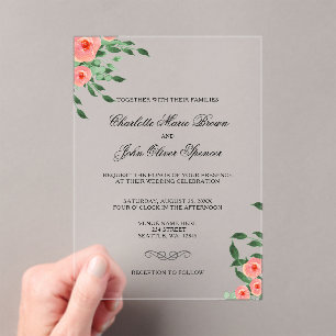 Acrílicas Vegetación Flores de arce simples Invitaciones a l