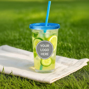 Acrílico Agrega tu logotipo Vaso promocional con tapa y p