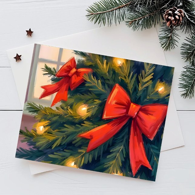 Acrílico de árbol de Navidad con lazos rojos (Subido por el creador)