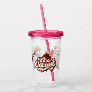 Acrílico El vaso del amante conocido de encargo del helado
