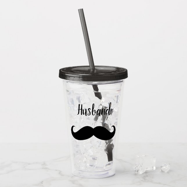 Acrílico Esposo vaso con rastrojo (Anverso (hielo))