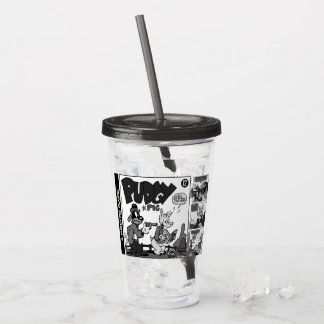 Acrílico 'PUDGY Pig' divertido vaso de tira cómica