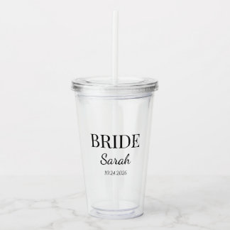 Acrílico Vaso de vidrio para novia minimalista Regalo de bo