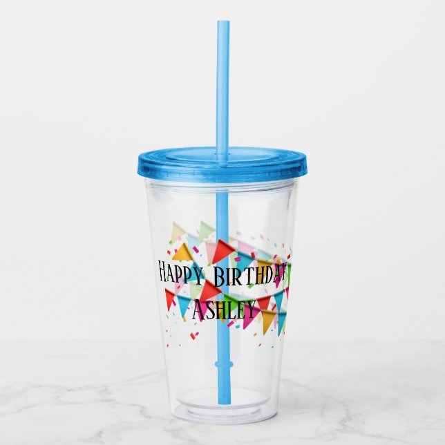 Acrílico Vaso del feliz cumpleaños (Anverso)