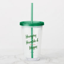 Vaso humilde y feliz hambriento