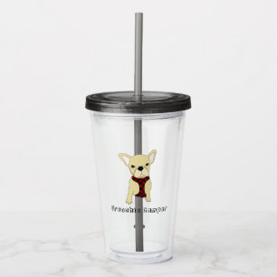 Acrílico Vaso lindo del campista del bulldog francés