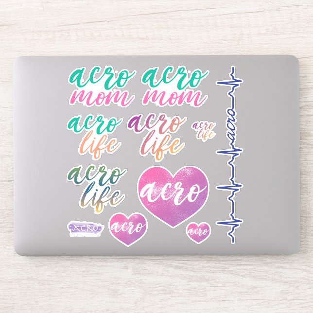 Acro Life y Acro Mom Vinyl Decal Pegatinas (Ordenador)