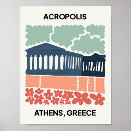 Acrópolis Atenas Grecia arte abstracto de viaje fl