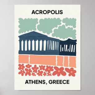 Acrópolis Atenas Grecia arte abstracto de viaje fl
