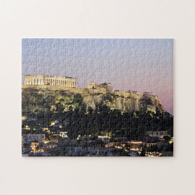Acrópolis por la Noche Puzzle (Horizontal)