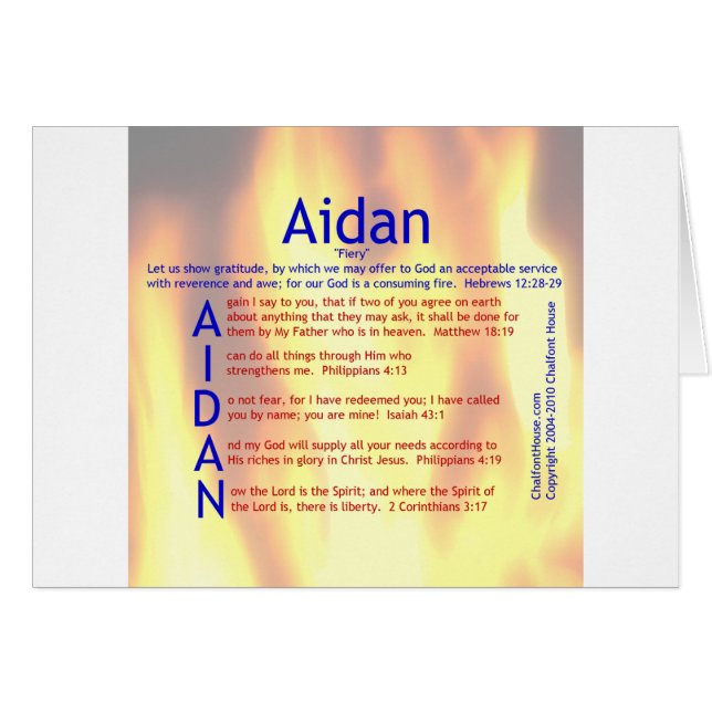 Acrostic de Aidan (Anverso (Horizontal))