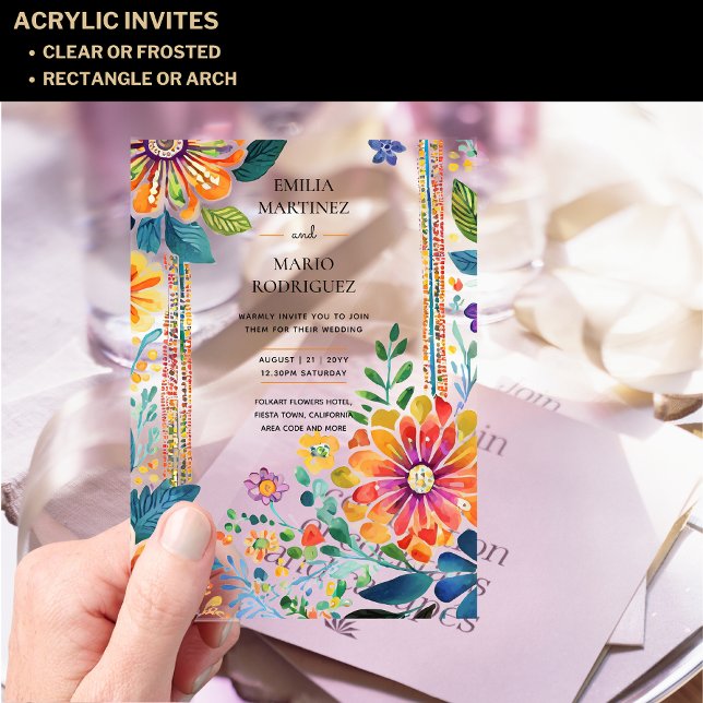 Acrylic Claro Invitación de Boda Fiesta Floral PRE (Subido por el creador)