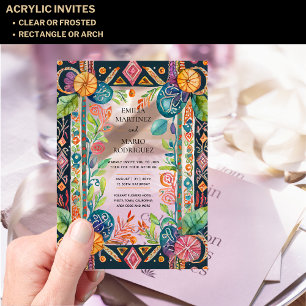 Acrylic Claro Invitación de Boda Fiesta Folkart Fl