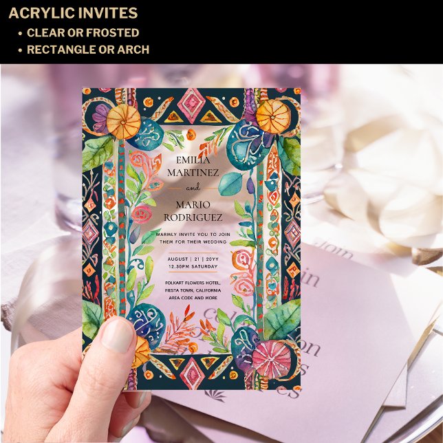 Acrylic Claro Invitación de Boda Fiesta Folkart Fl (Subido por el creador)